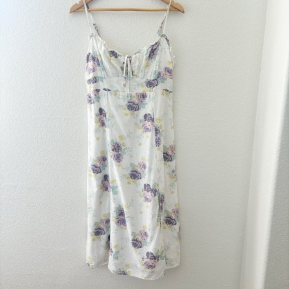 Lucky Brand Laura Ashley white floral midi dress Size Medium - Picture 2 of 14